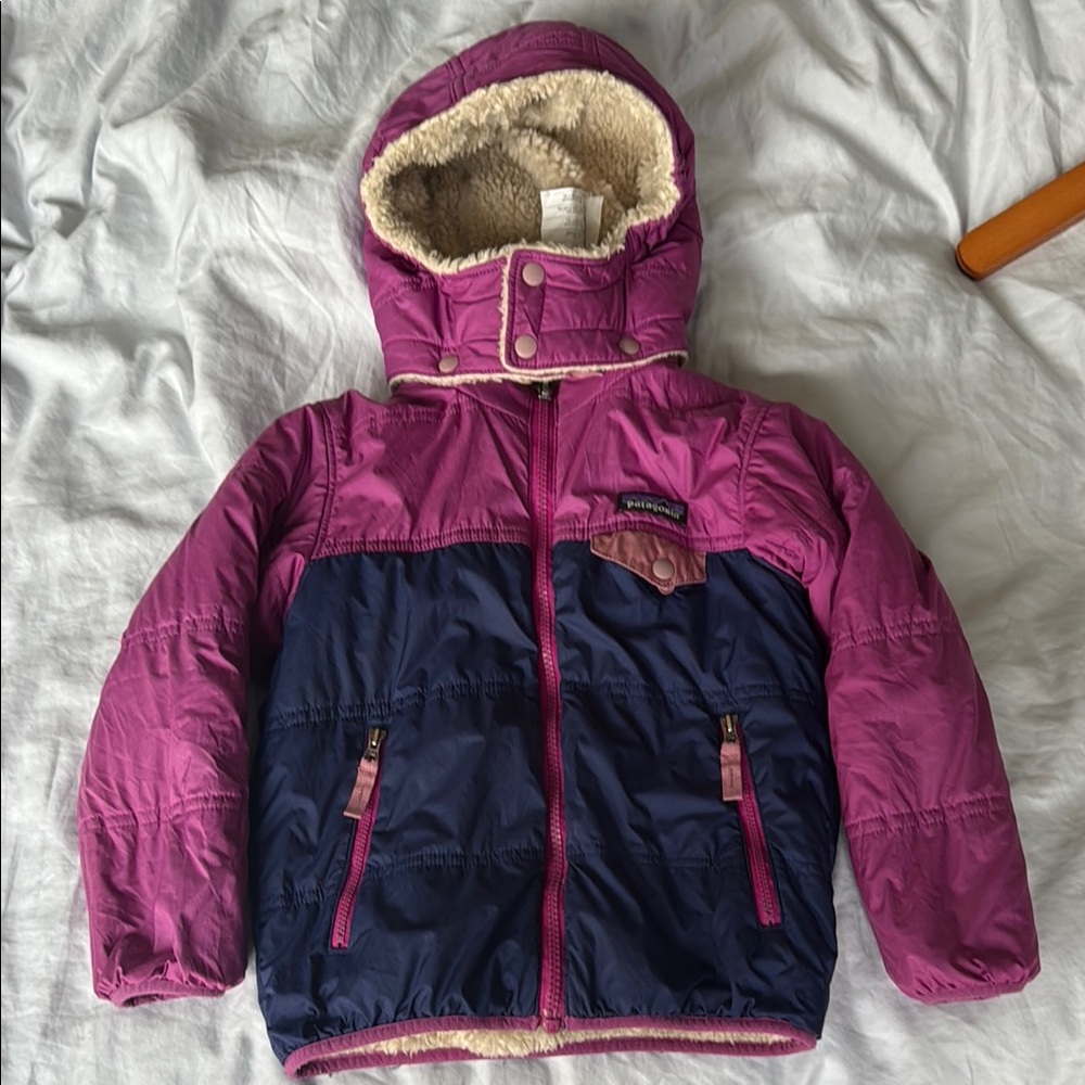 Patagonia Pink and Navy Hooded Jacket